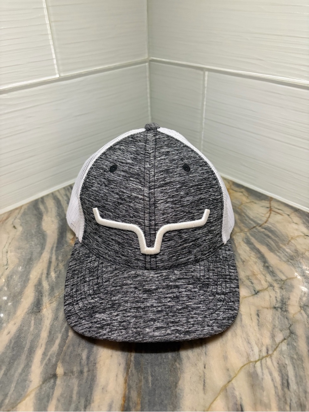 Kimes Ranch Snapback Mesh Back Trucker Hat Gray One Size Embroidered Longhorn